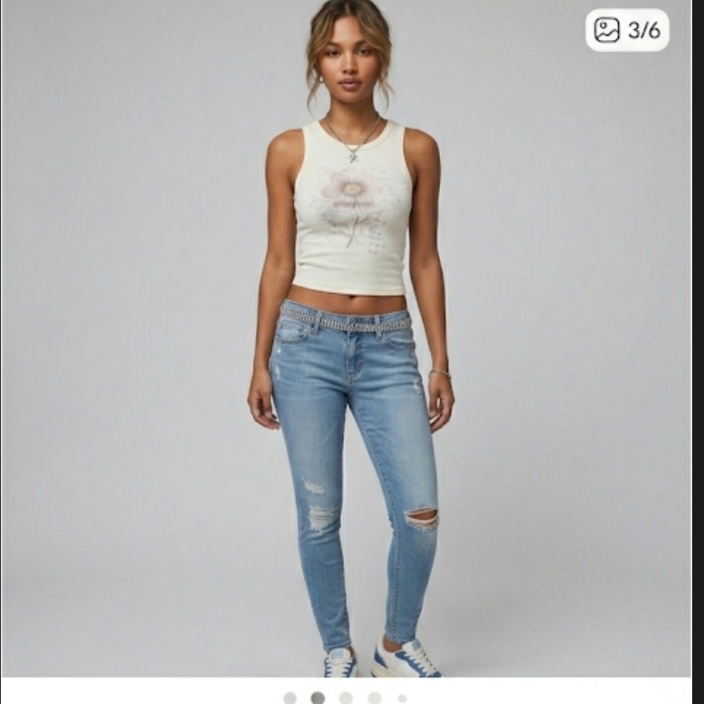 Iconic Y2K Low Rise Aeropostale Distressed Skinnies jeans size 0